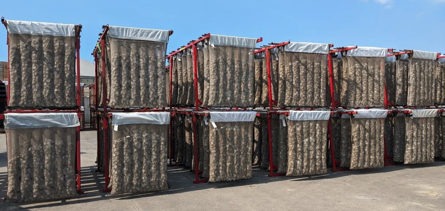 Buiten harden gesneden poters af